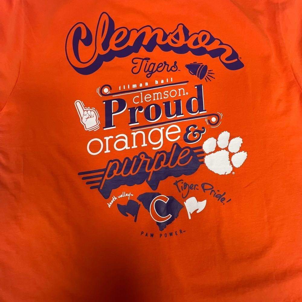 Champion‎ Clemson Tigers University T-Shirt Orange Purple Pride Athletic College